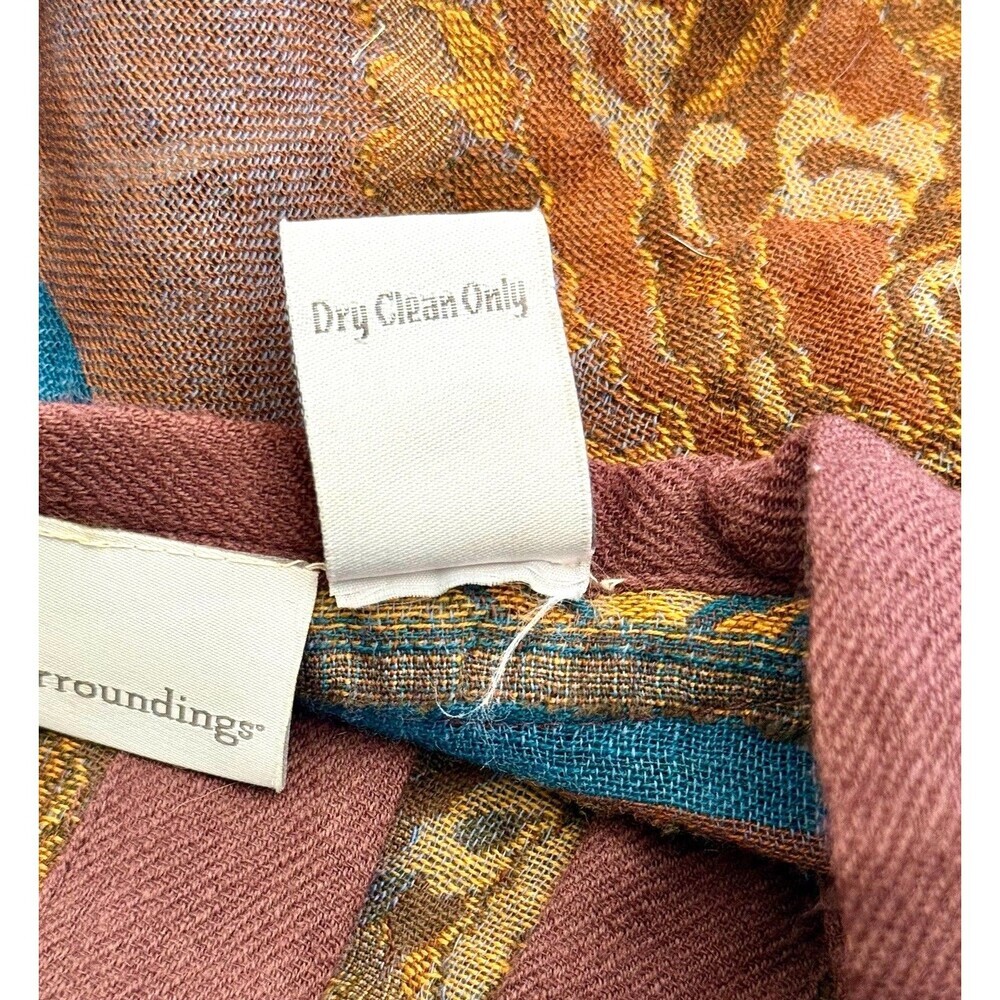 Soft Surroundings 100% Wool Open Kimono Cardigan Paisley Boho One Size Topper - Picture 9 of 10